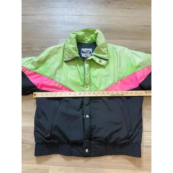 North Sky Vintage Ski Jacket Thinsulate Neon 3M Women's Size M - Picture 6 of 9